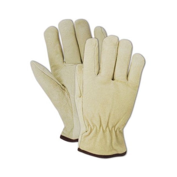 Magid Leather Drivers Gloves, Leather, Slip On Cuff, Tan, L 12 PK B742EL - main